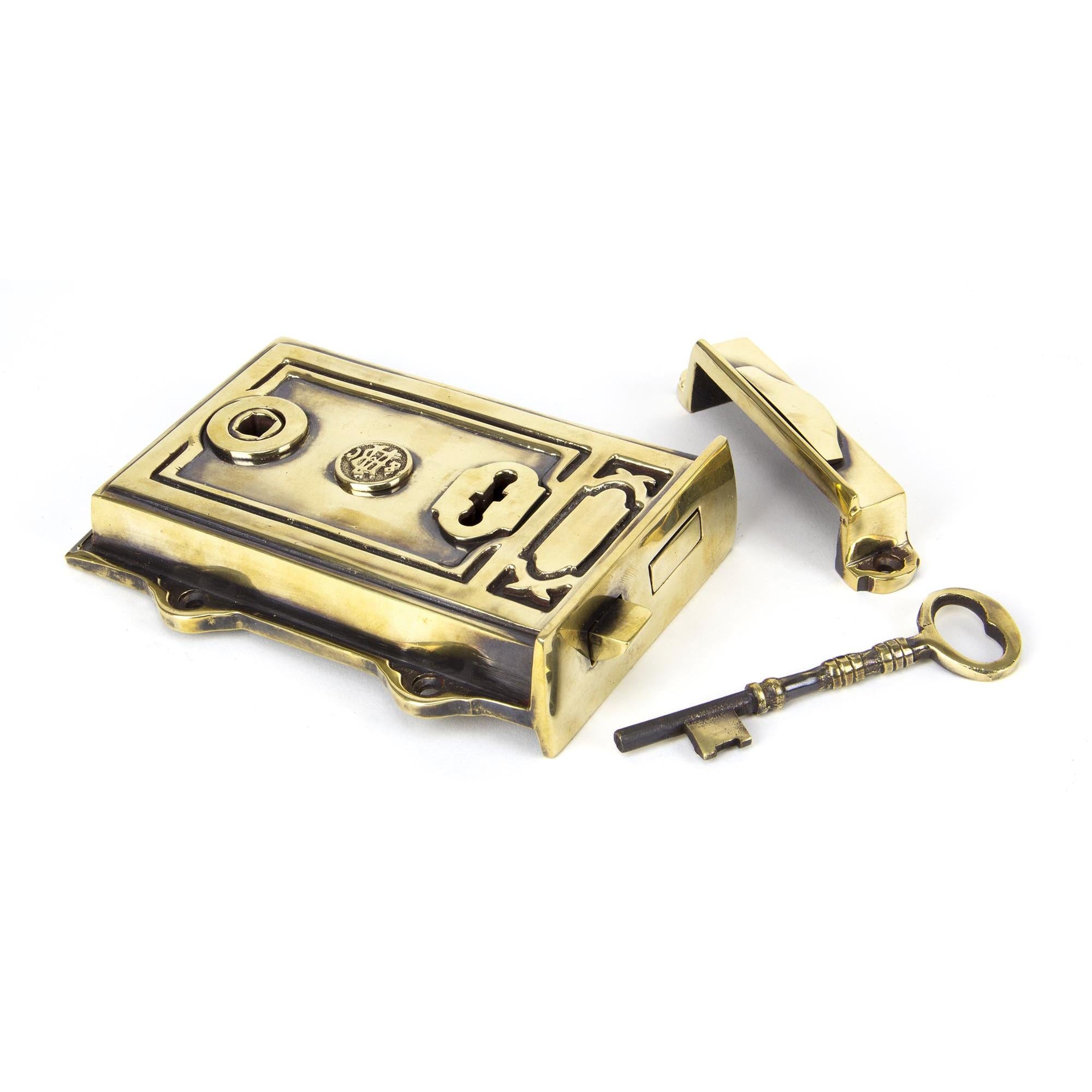 From The Anvil's Aged Brass Davenport Rim Lock