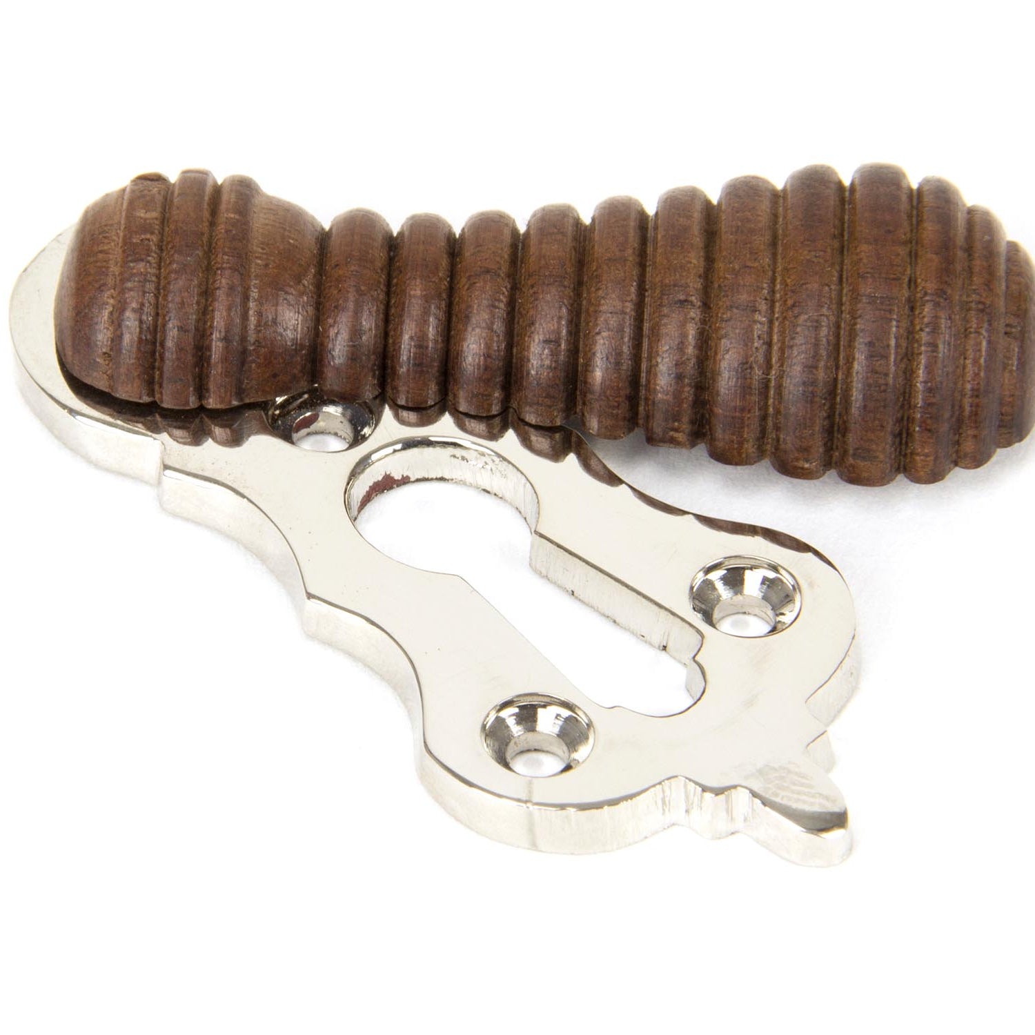 From The Anvil's Rosewood Polished Nickel Beehive Escutcheon