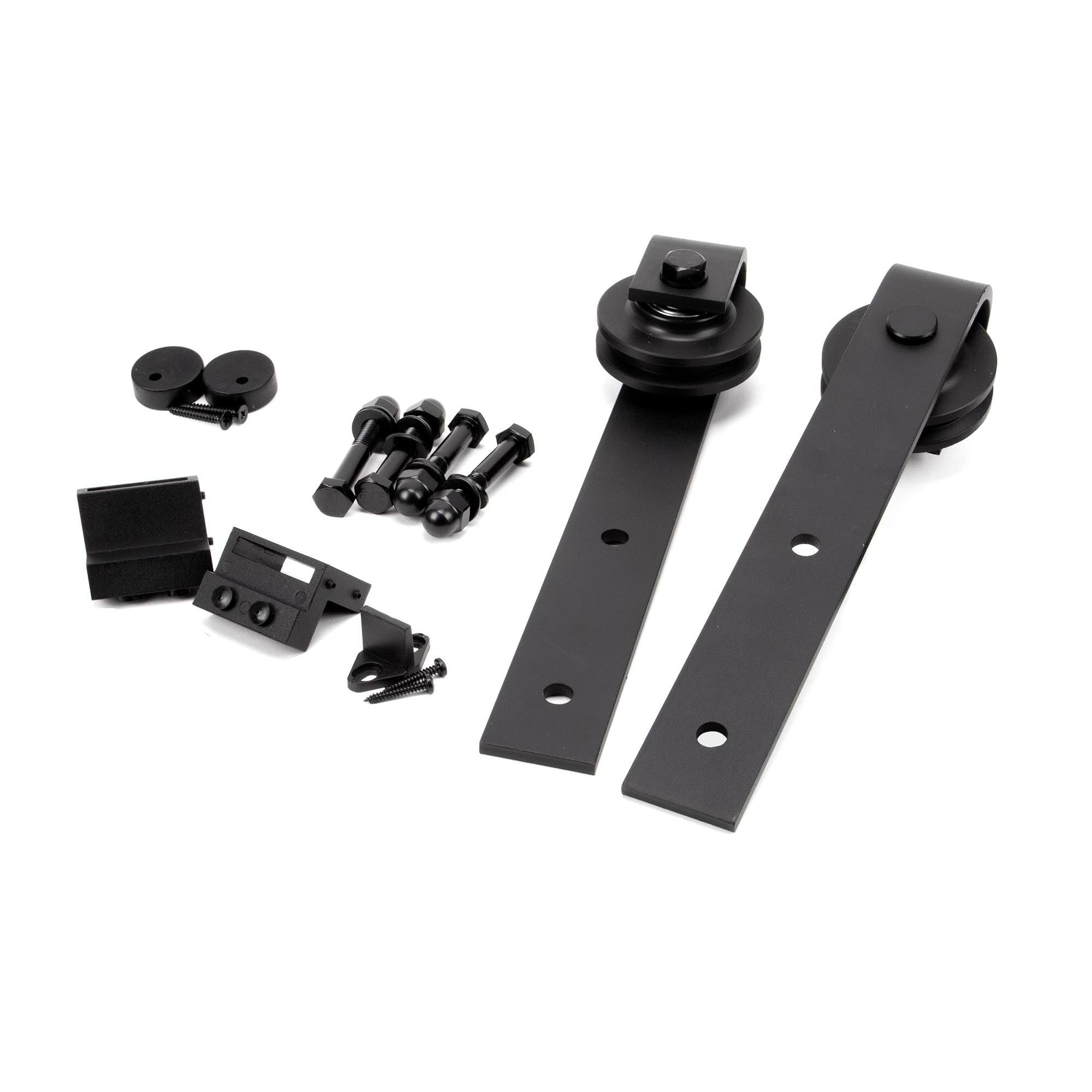 From The Anvil's Black Door Hanging Set for Sliding Door Kit