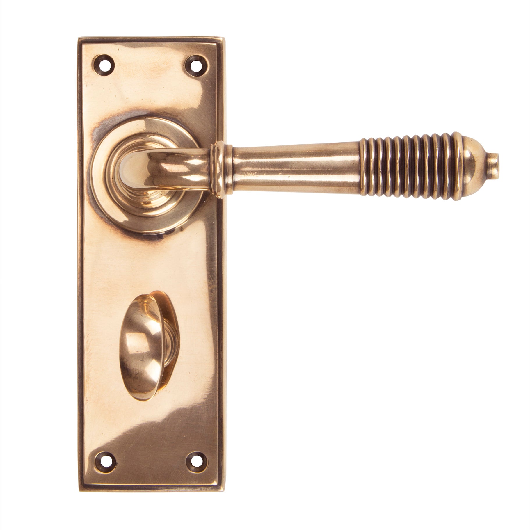 From The Anvil's Polished Bronze Reeded Lever Bathroom Set