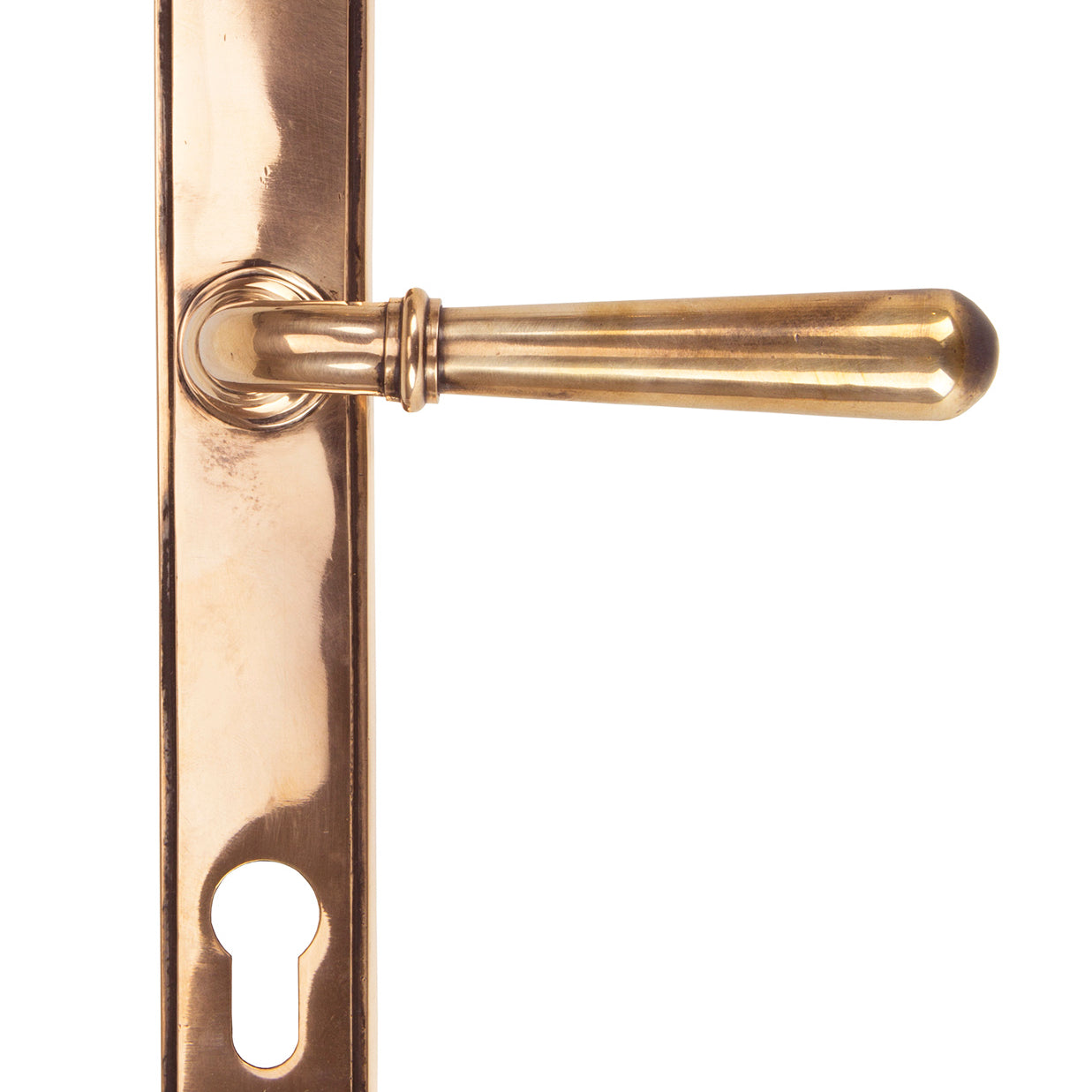 From The Anvil's Polished Bronze Newbury Slimline Lever Espag. Lock Set
