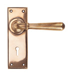 From The Anvil's Polished Bronze Newbury Lever Lock Set