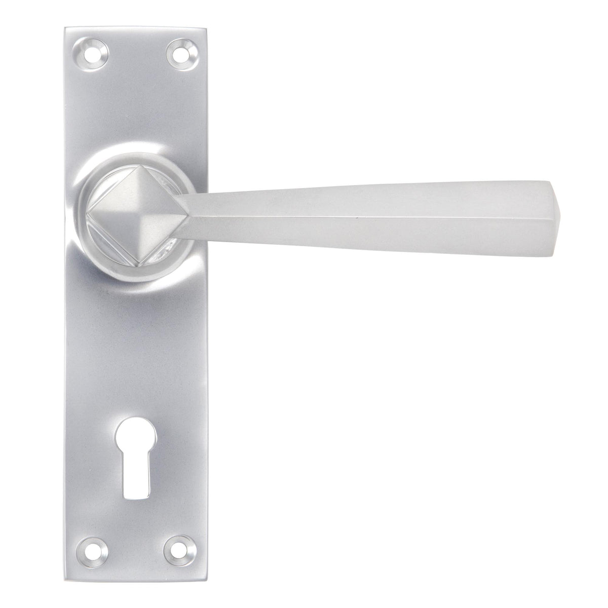 From The Anvil's Satin Chrome Straight Lever Lock Set