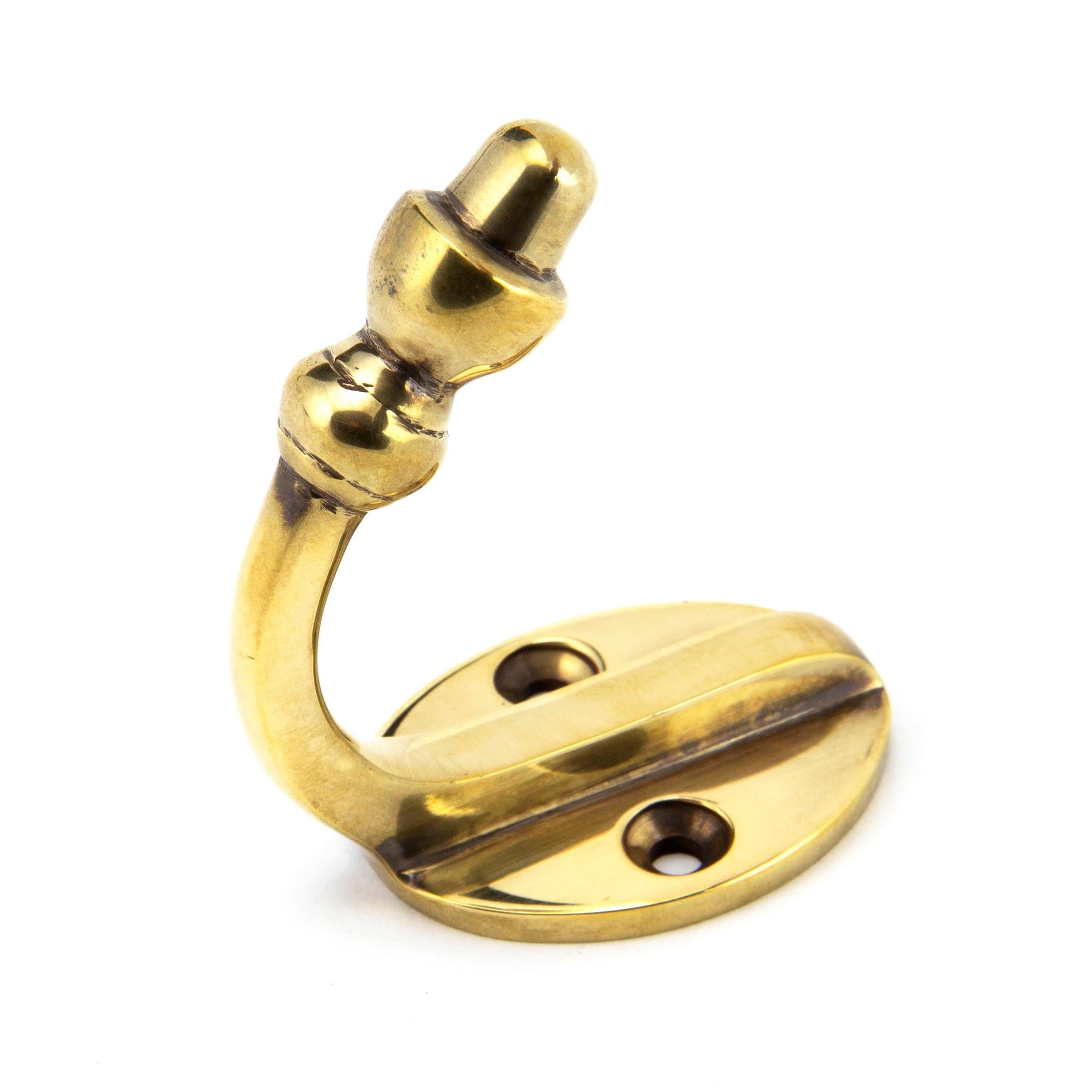 From The Anvil's Aged Brass Coat Hook