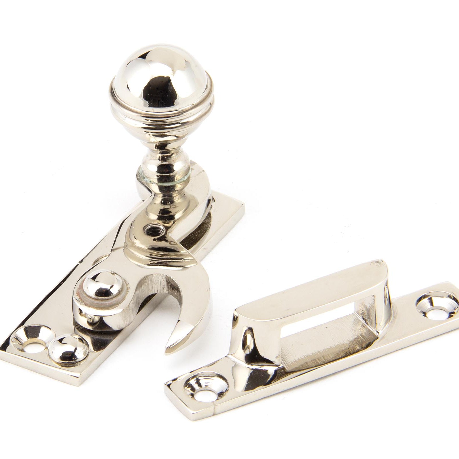 From The Anvil's Polished Nickel Prestbury Sash Hook Fastener