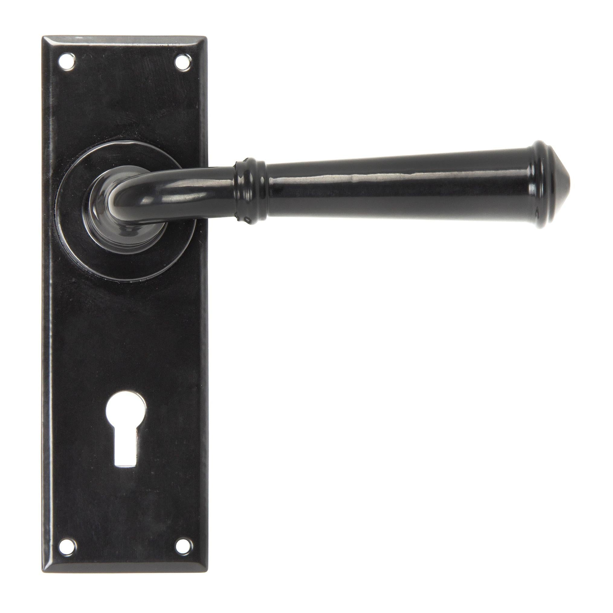 From The Anvil's Black Regency Lever Lock Set