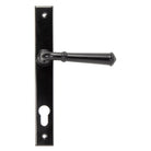 From The Anvil's Black Regency Slimline Lever Espag. Lock Set