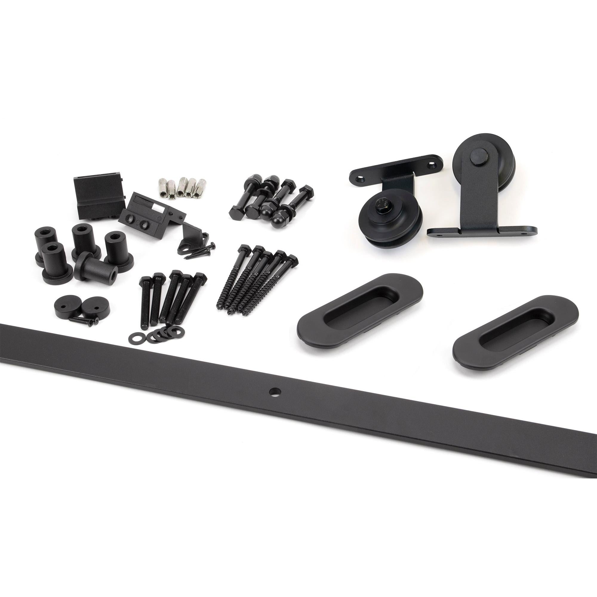 From The Anvil's Black 100kg Sliding Door Hardware Kit (Top Mount)