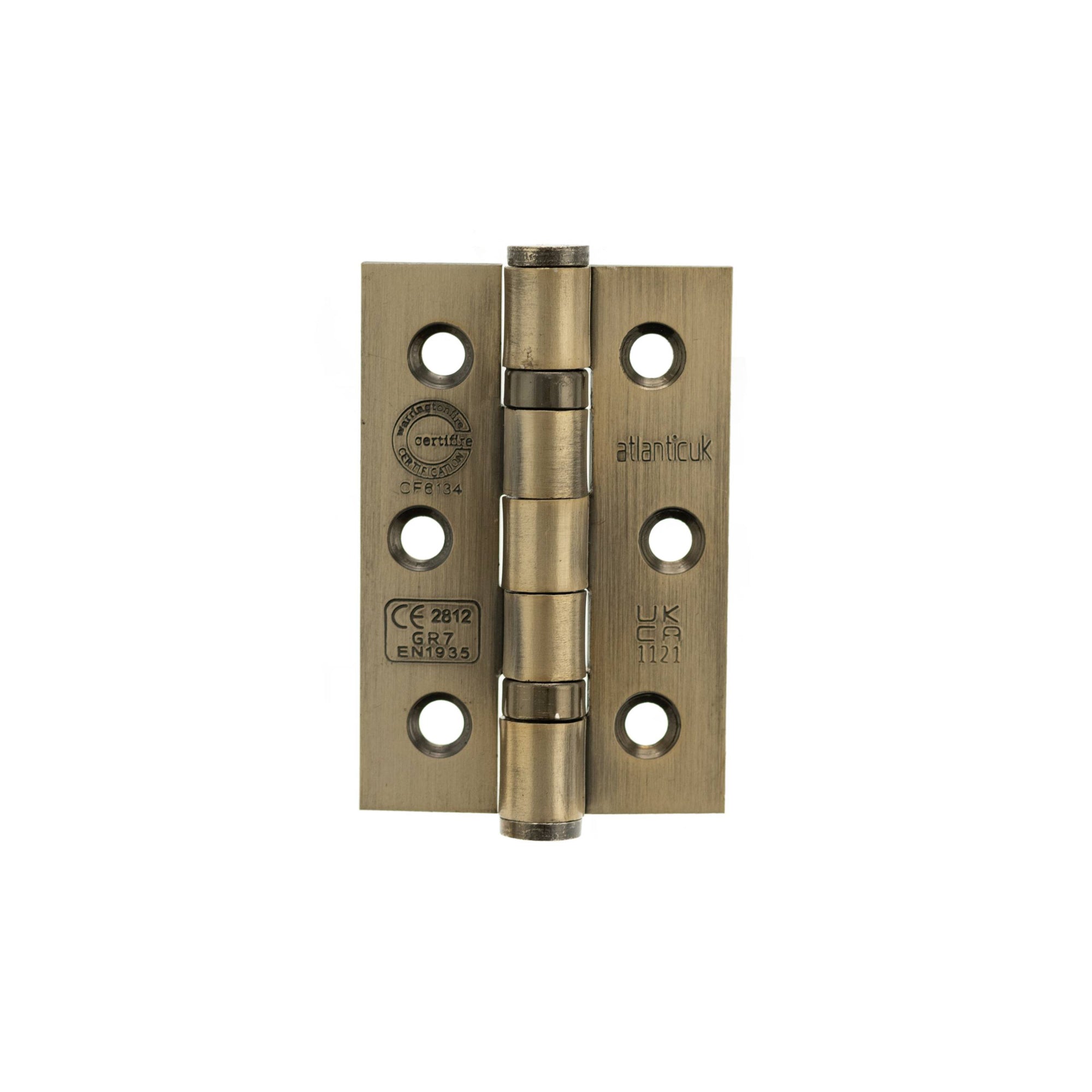 Atlantic CE Fire Rated Grade 7 Ball Bearing Hinges 3" x 2" x 2mm - Antique Brass