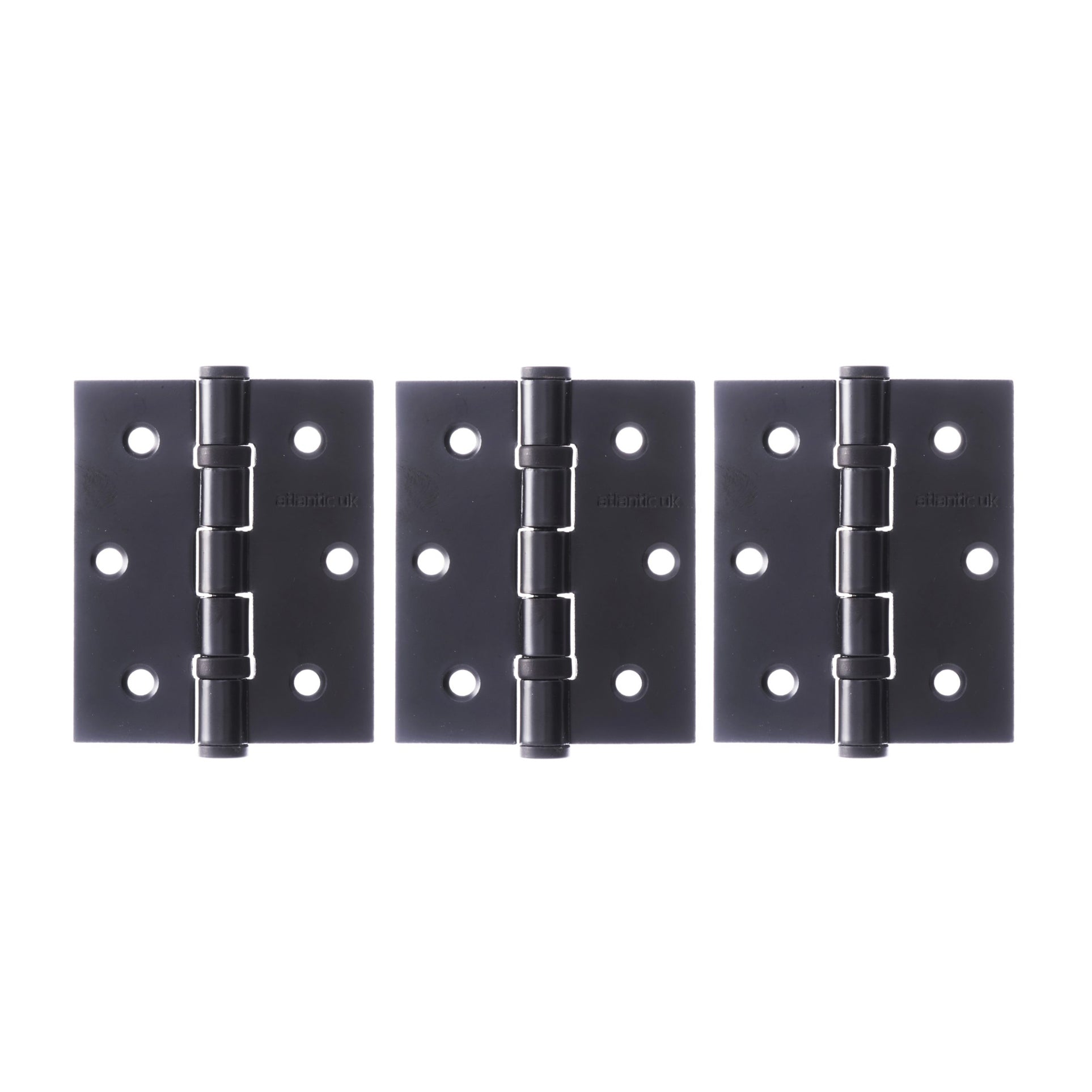 Atlantic Ball Bearing Hinges 3" x 2.5" x 2.5mm set of 3 - Matt Black
