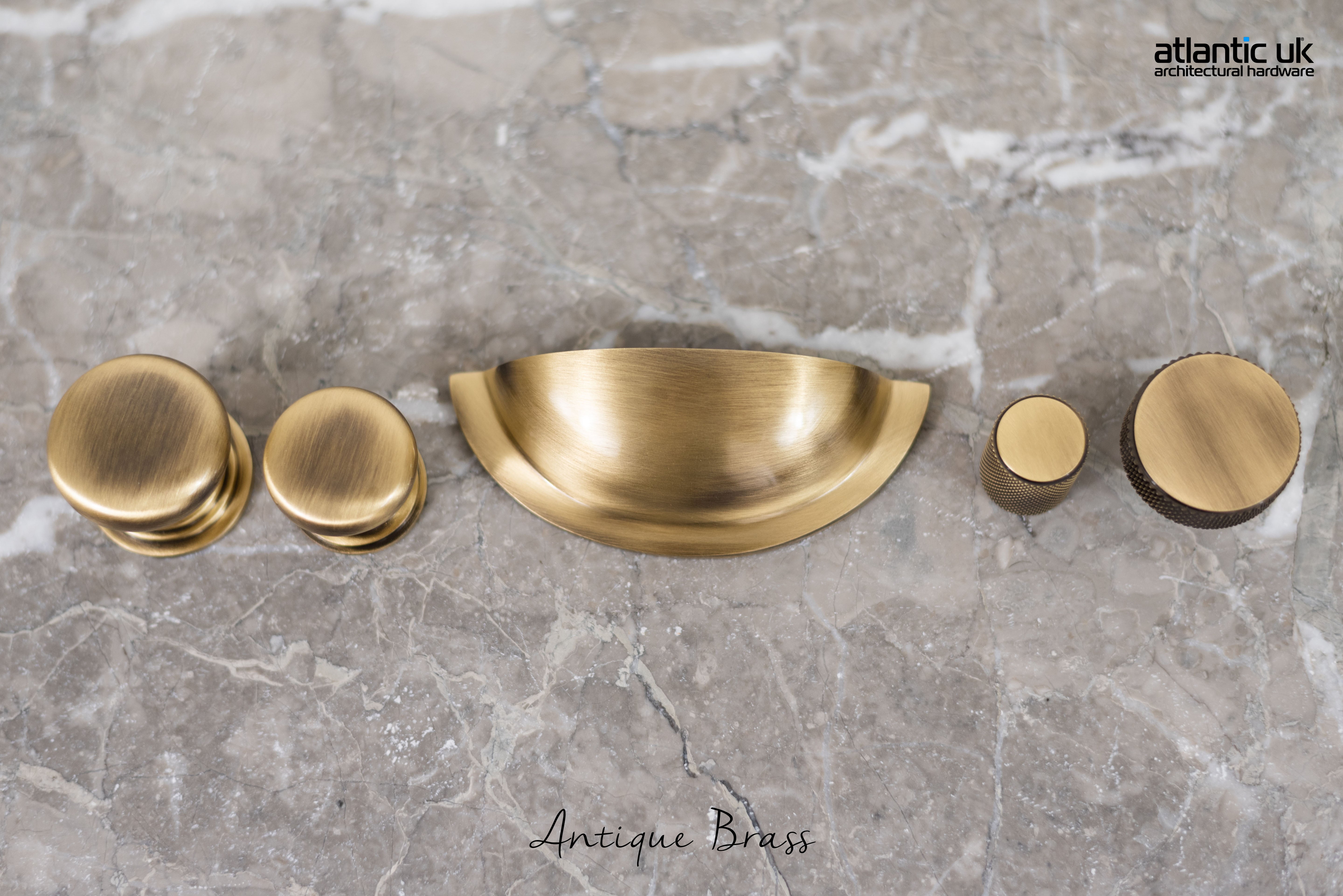 Old English Winchester Solid Brass Cabinet Cup Pull on Concealed Fix