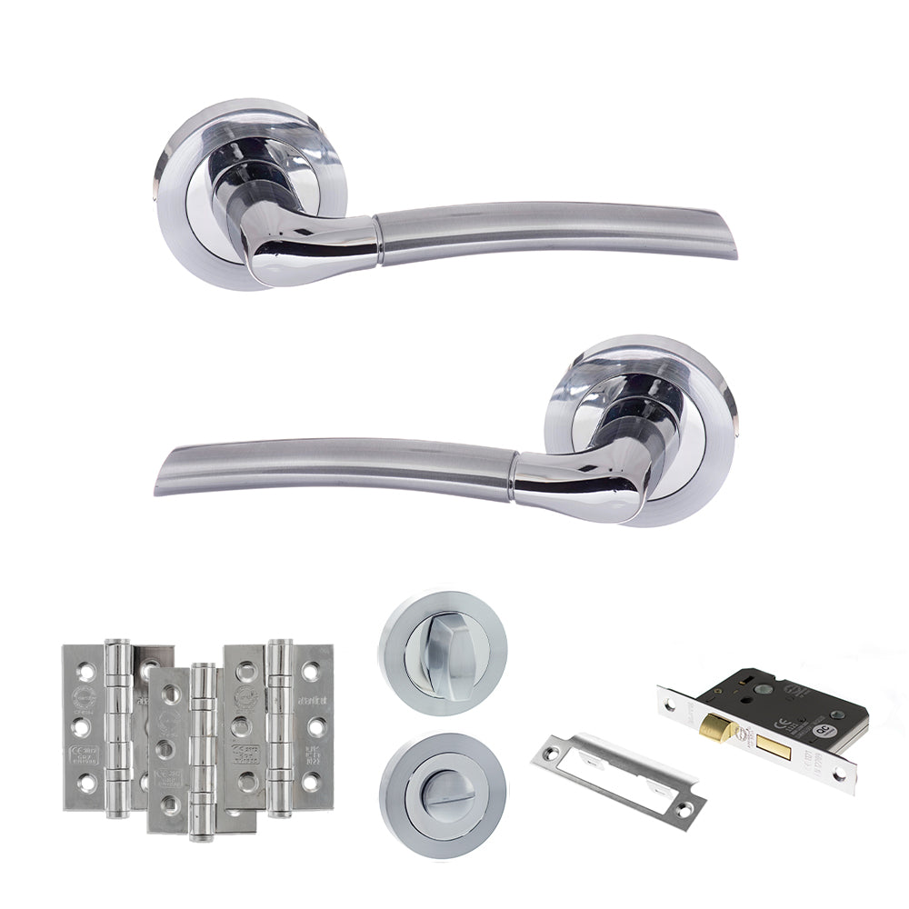 Eco Swell Door Handle Pack in Polished Chrome