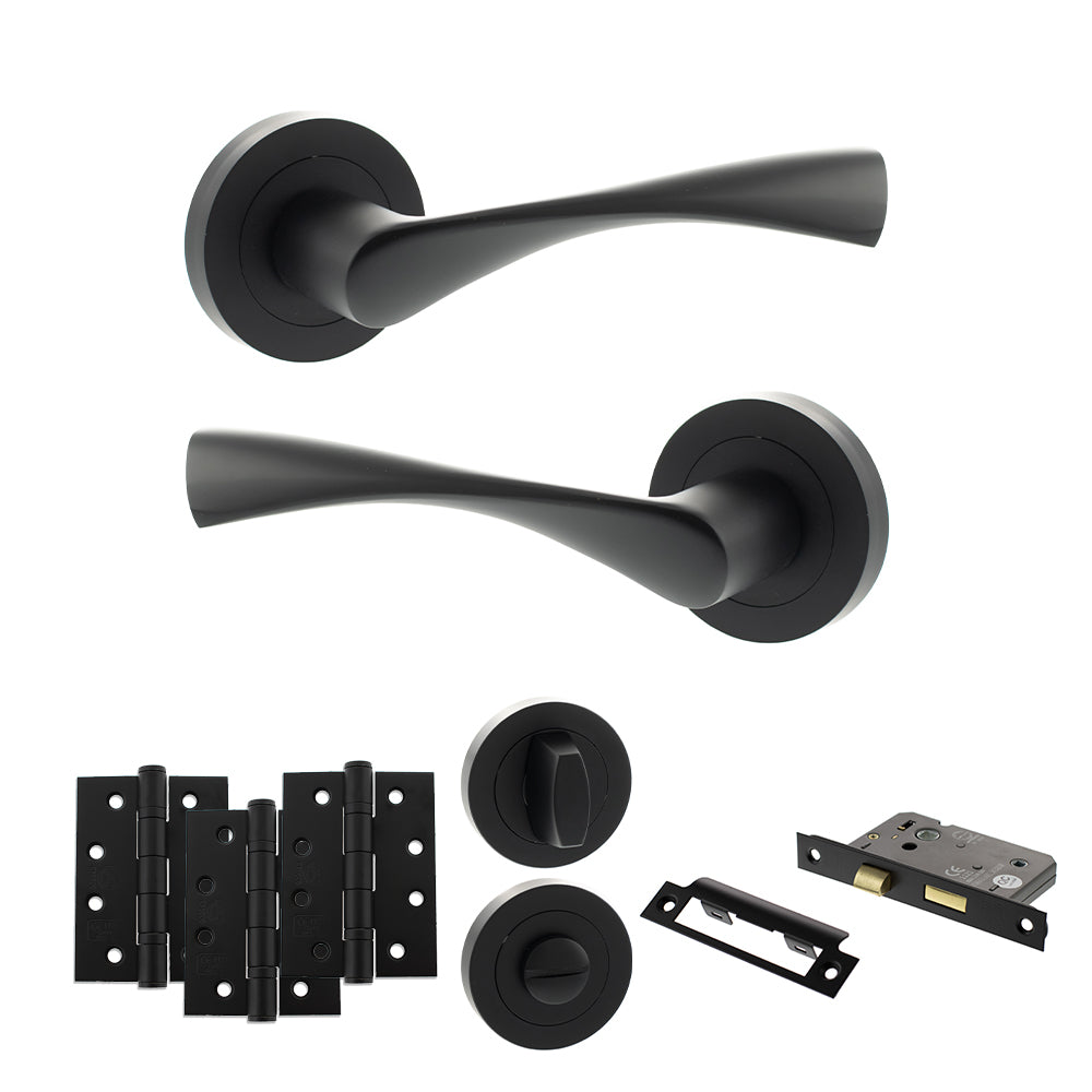 Eco Aqua Door Handle Pack in Matt Black