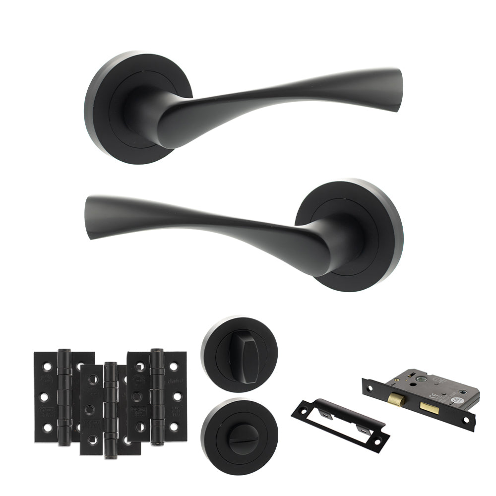 Eco Aqua Door Handle Pack in Matt Black