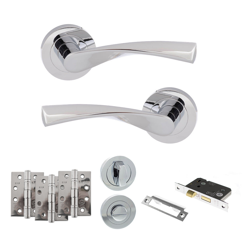 Eco Aqua Door Handle Pack in Polished Chrome