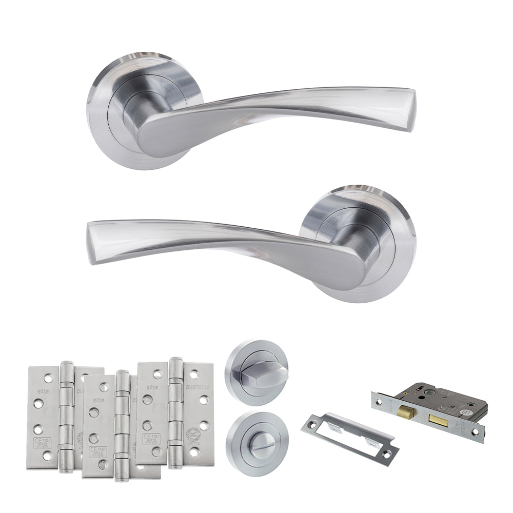 Eco Aqua Door Handle Pack in Satin Chrome