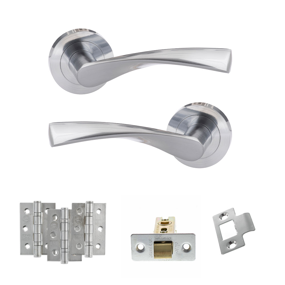 Eco Aqua Door Handle Pack in Satin Chrome