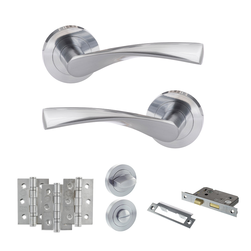 Eco Aqua Door Handle Pack in Satin Chrome