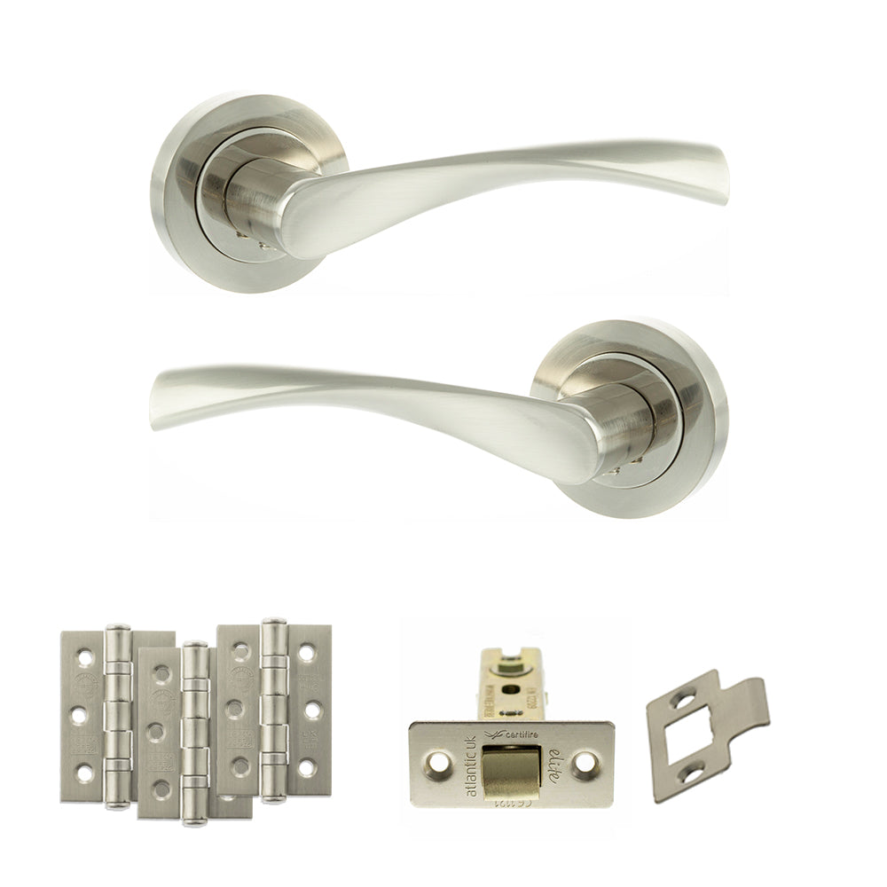 Eco Aqua Door Handle Pack in Satin Nickel