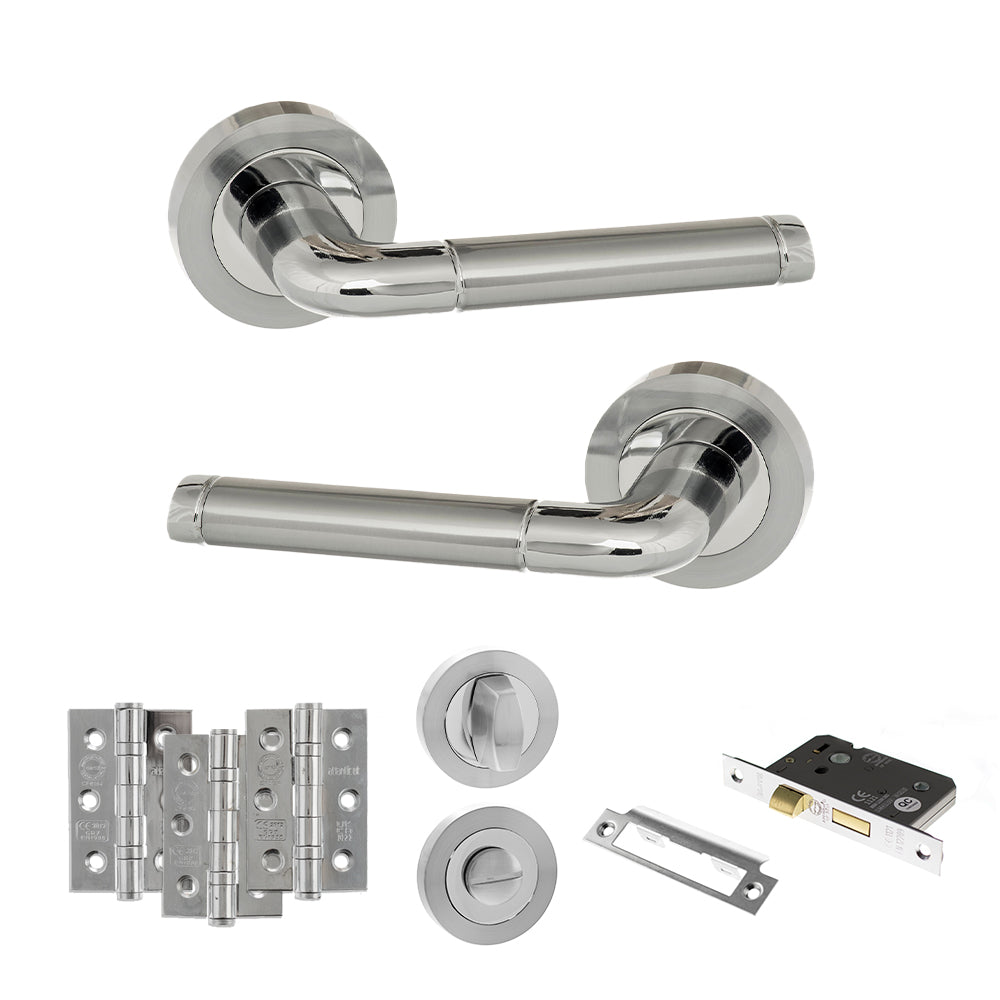 Eco Ocean Door Handle Pack in Polished Chrome