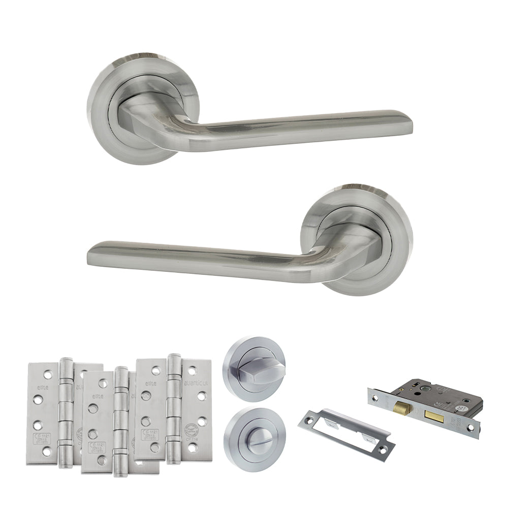 Eco Surf Door Handle Pack in Satin Chrome