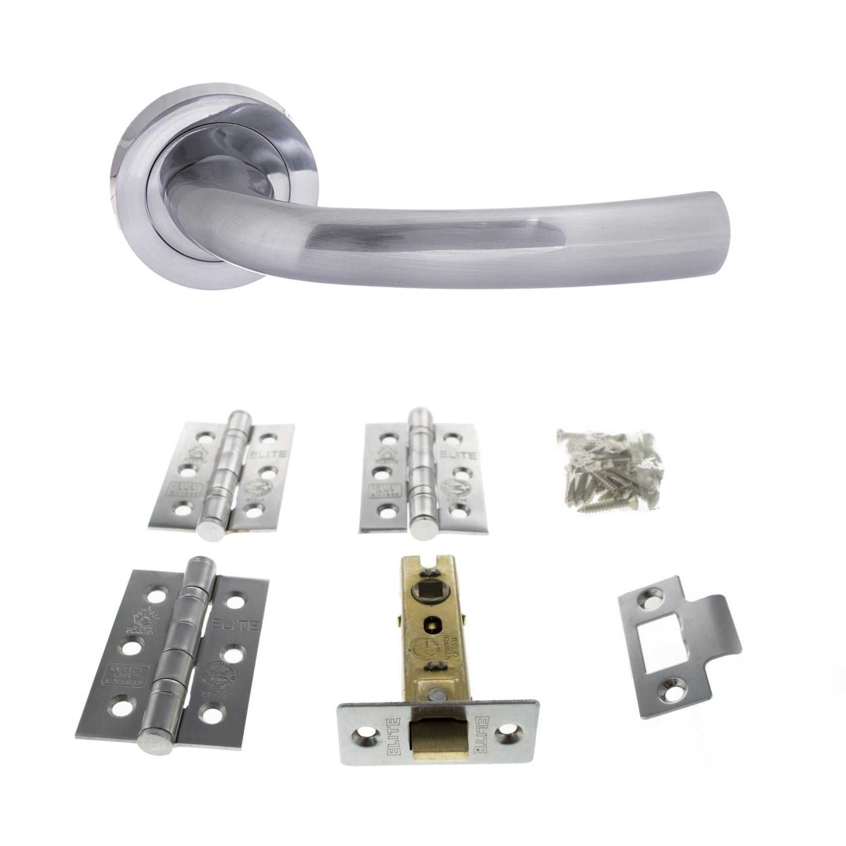 Nevada Door Handle Pack in Satin Chrome
