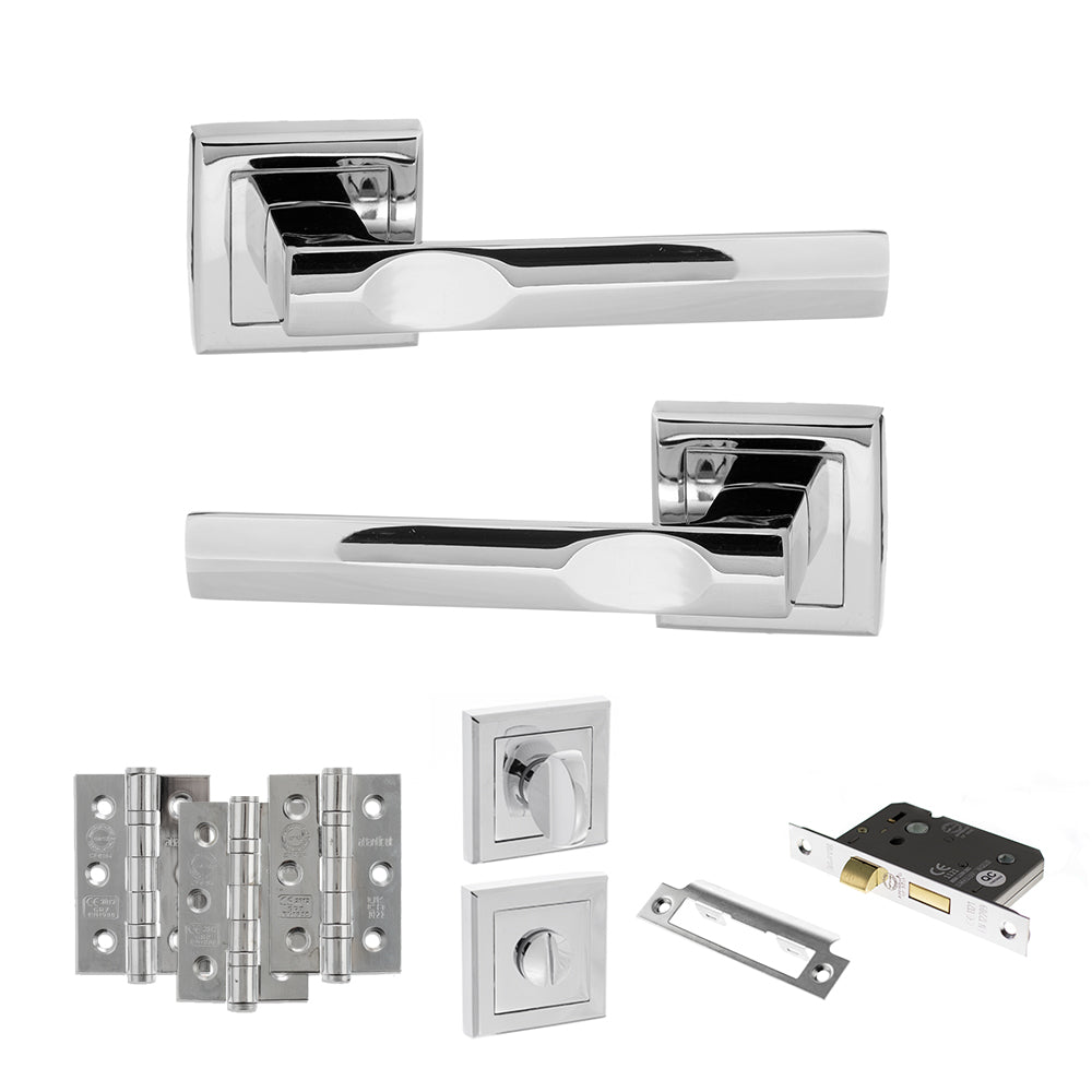 Kansas Door Handle Pack in Polished Chrome