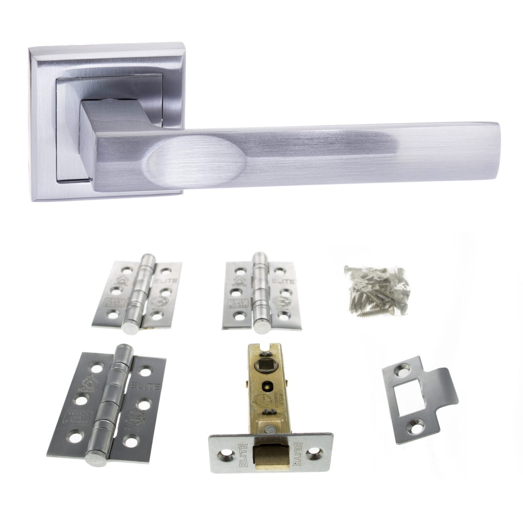 Kansas Door Handle Pack in Satin Chrome