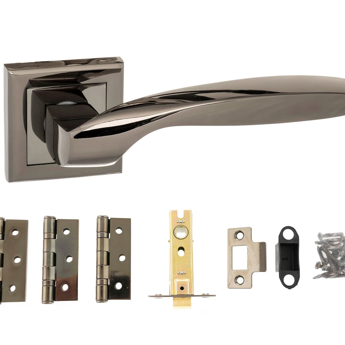 Oklahoma Door Handle Pack in Black Nickel