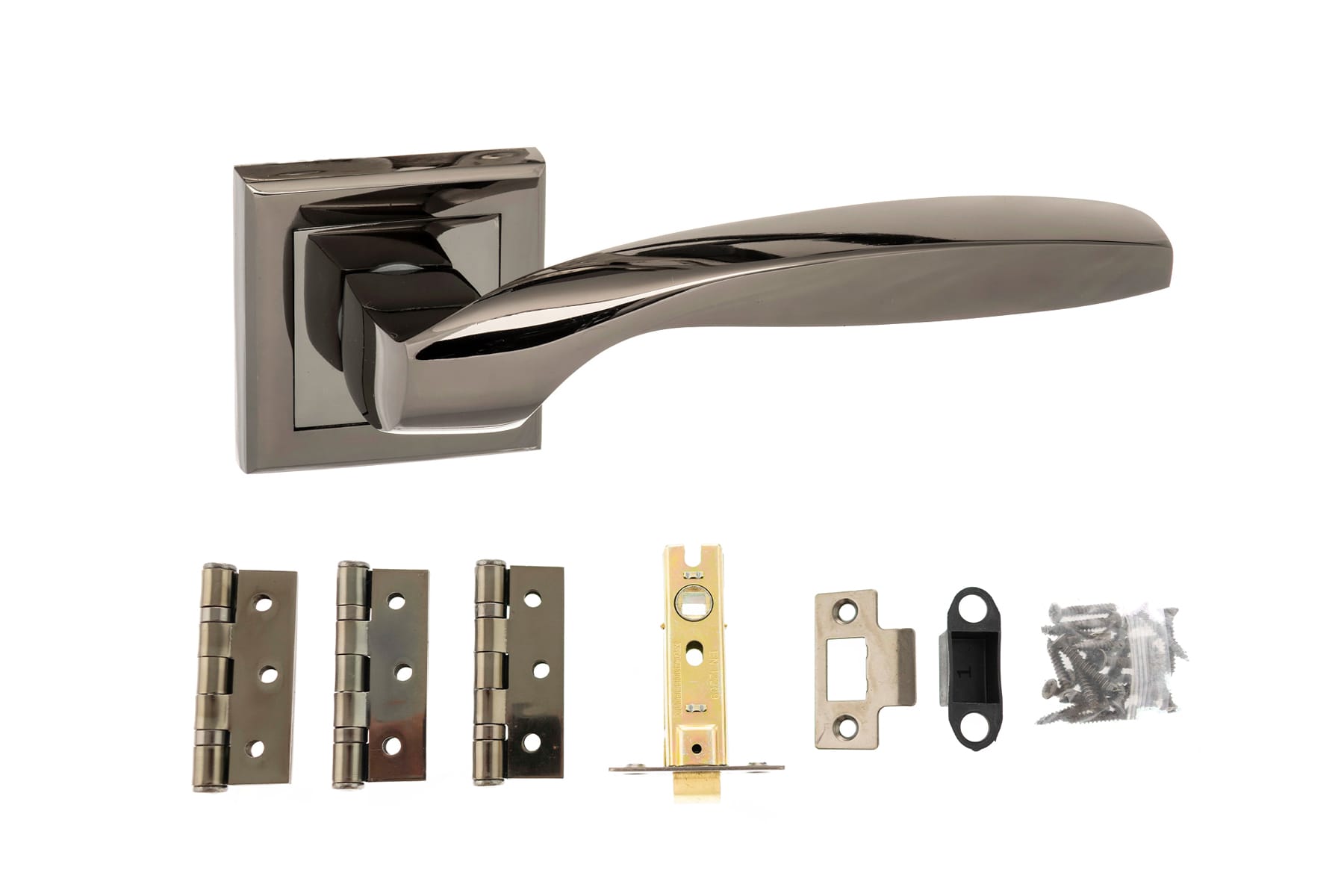 Oklahoma Door Handle Pack in Black Nickel
