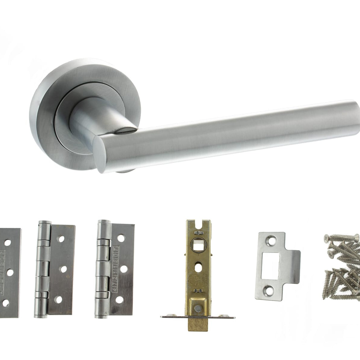 Nebraska Door Handle Pack in Satin Brass
