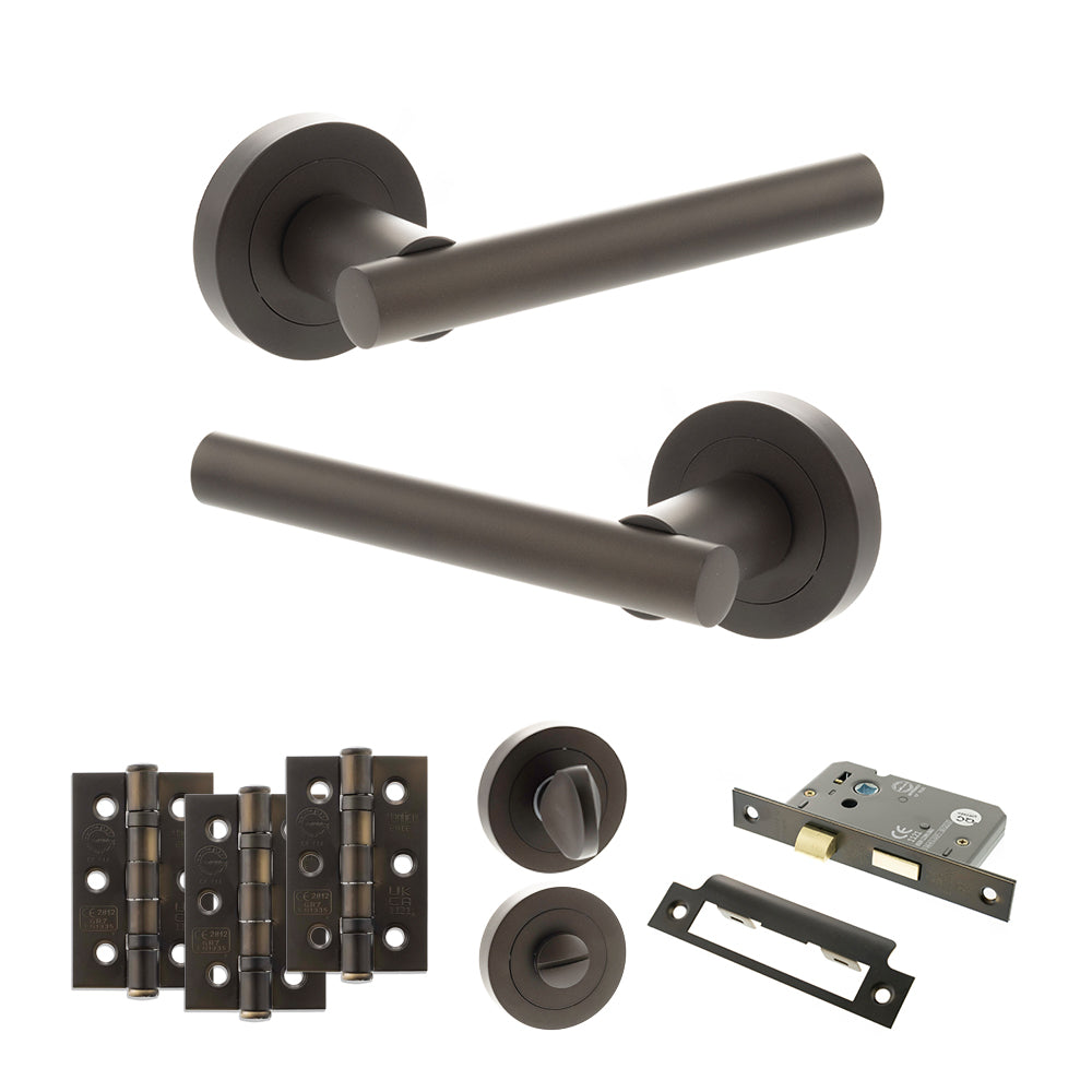 Nebraska Door Handle Pack in Urban Dark Bronze