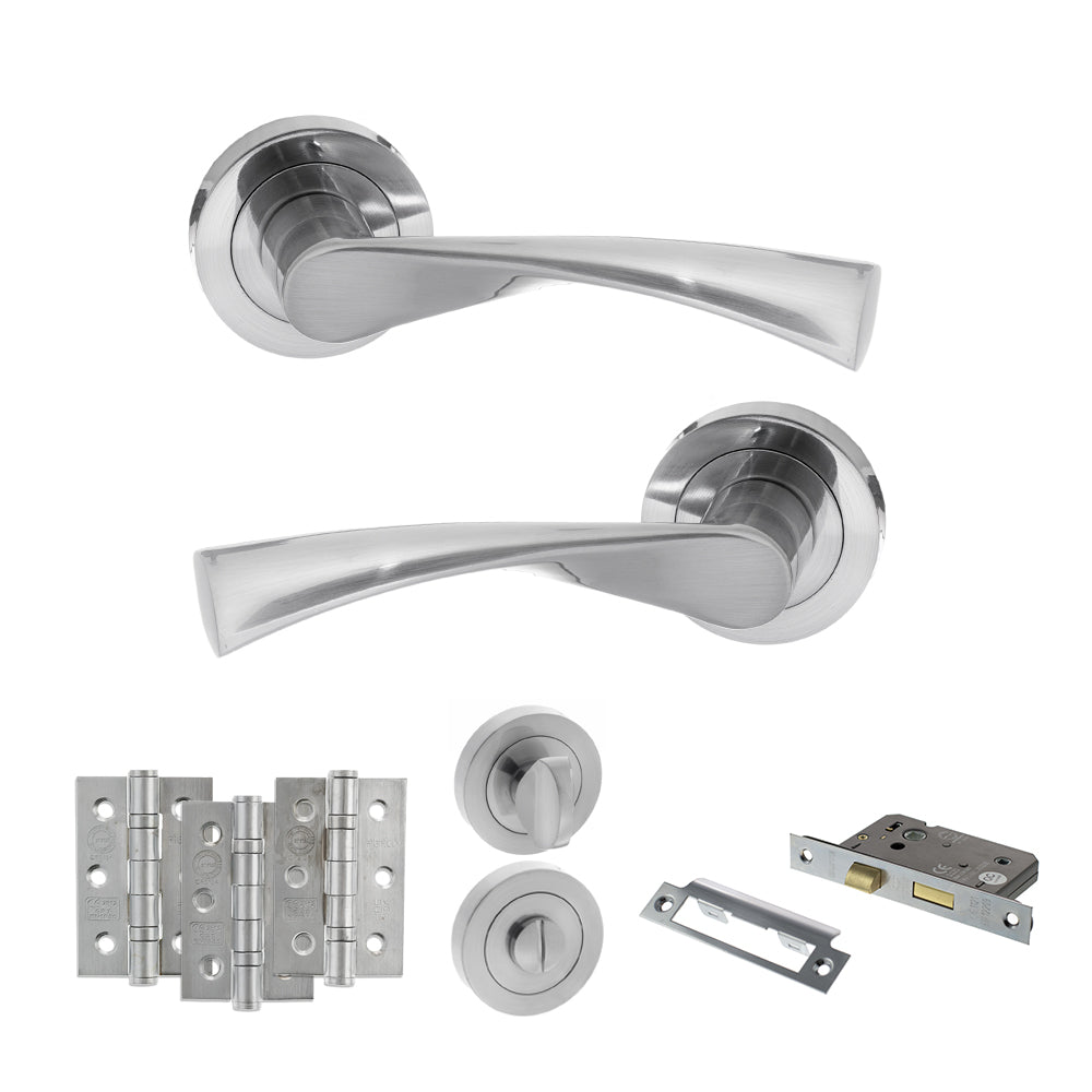 Colorado Door Handle Pack in Satin Chrome
