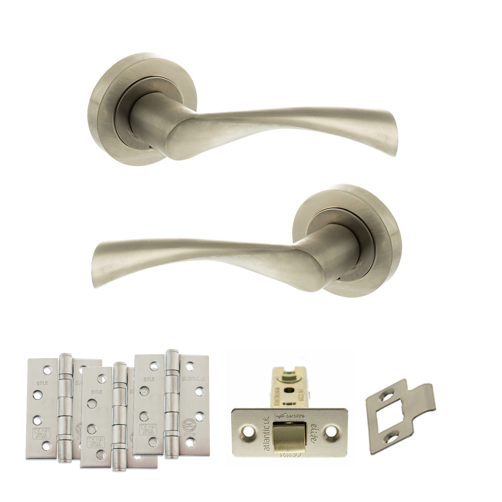 Colorado Door Handle Pack in Satin Nickel