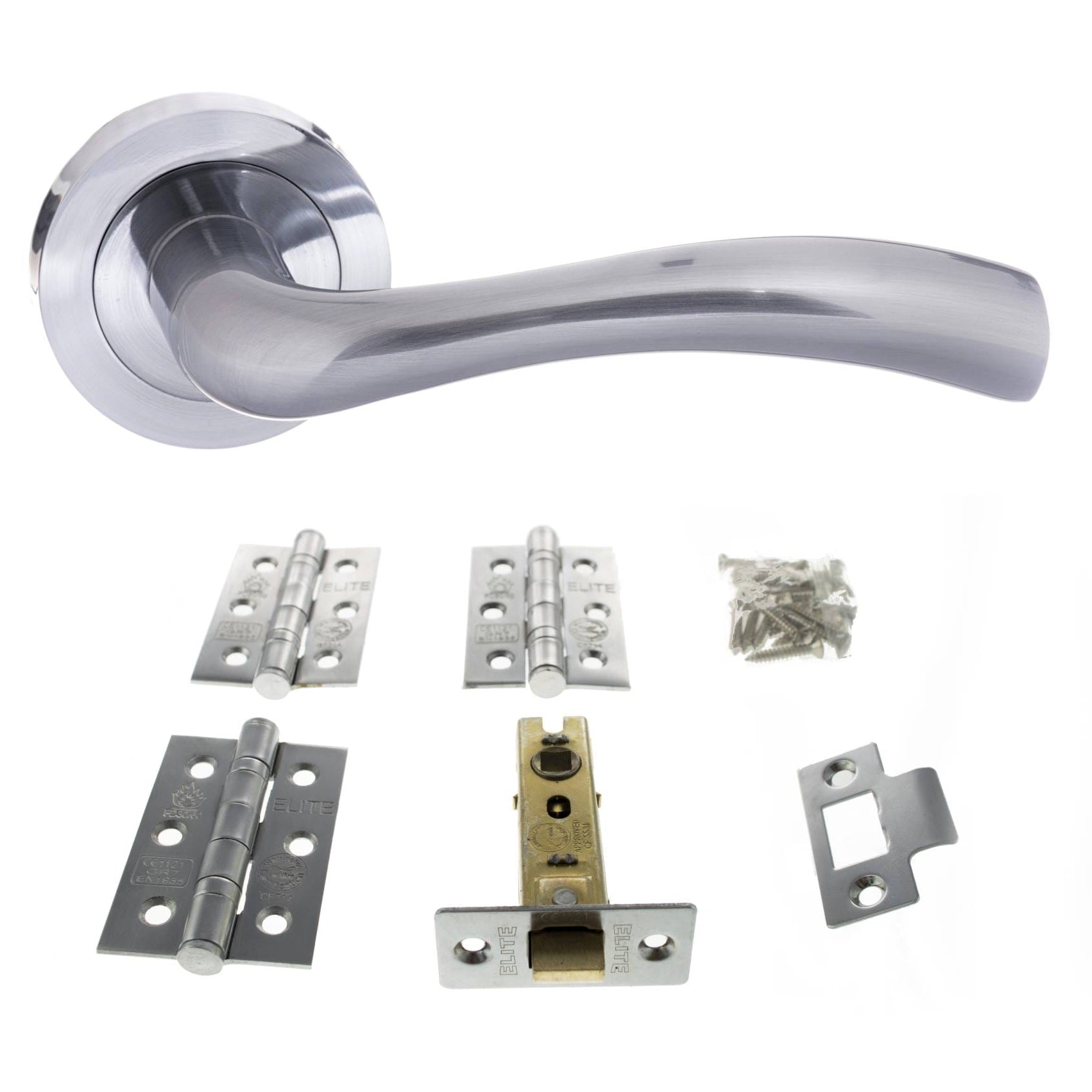 Texas Door Handle Pack in Satin Chrome