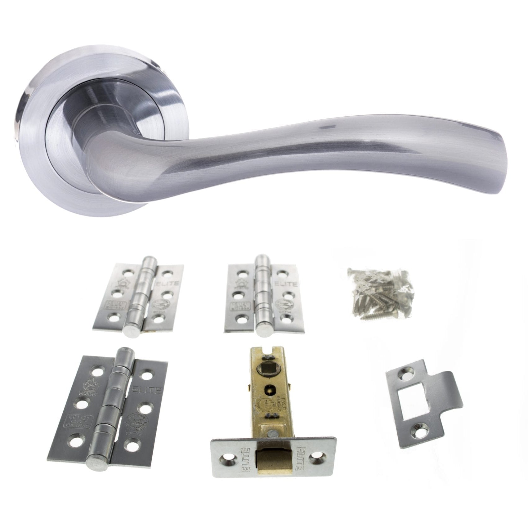 Texas Door Handle Pack in Satin Chrome