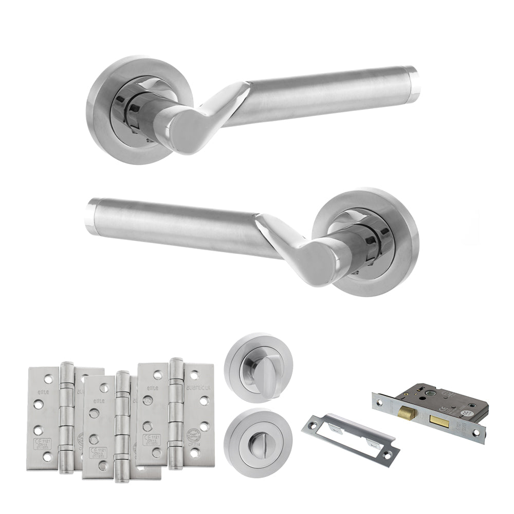 Hawaii Door Handle Pack in Polished Chrome