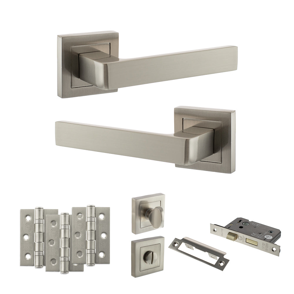 Montana Door Handle Pack in Satin Nickel