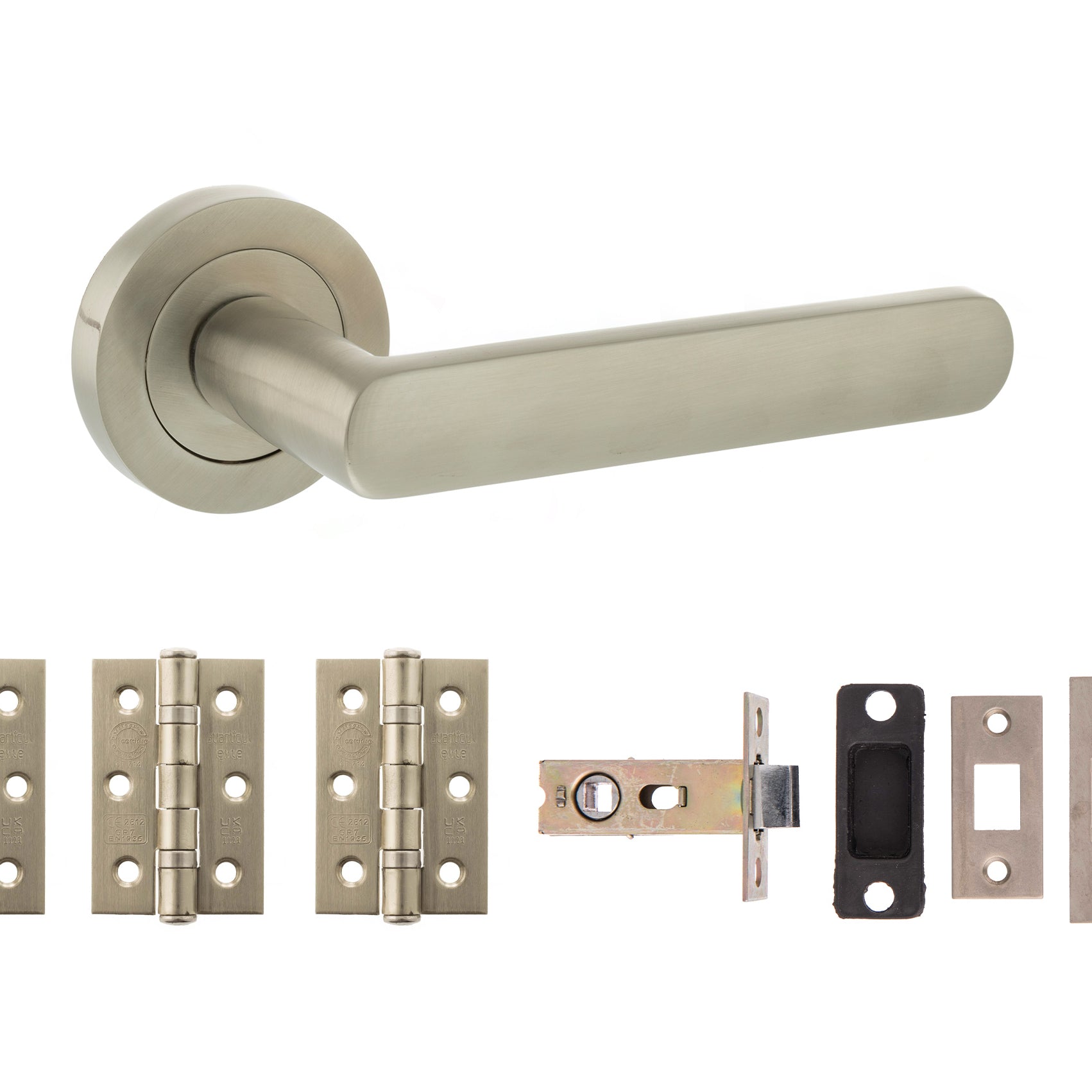 STATUS Carolina Door Handle Pack in Satin Nickel
