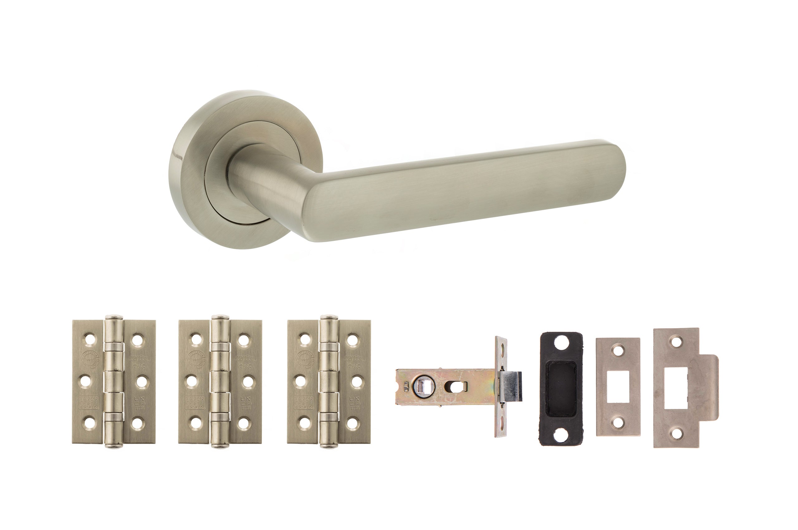 STATUS Carolina Door Handle Pack in Satin Nickel