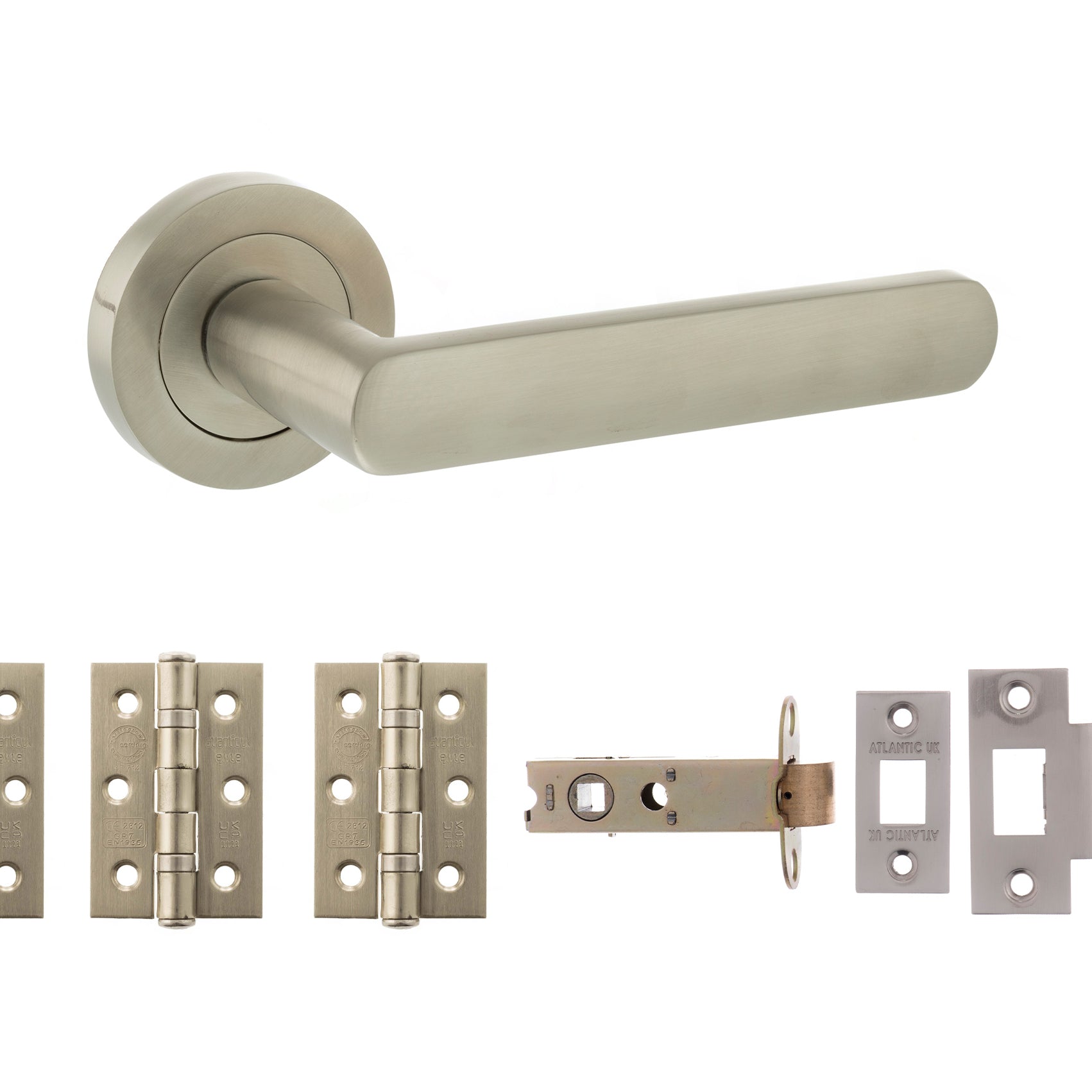 STATUS Carolina Door Handle Pack in Satin Nickel
