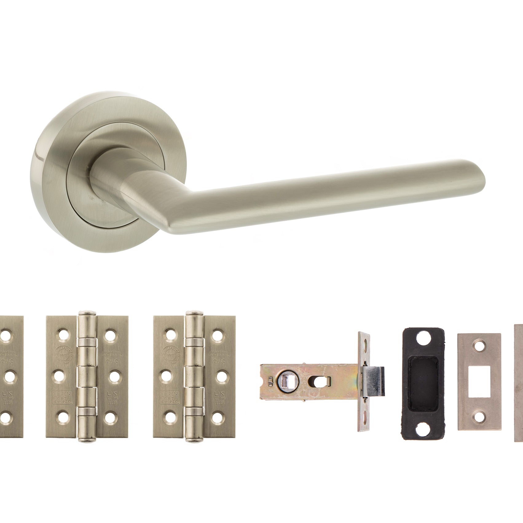 STATUS Alabama Door Handle Pack in Satin Nickel