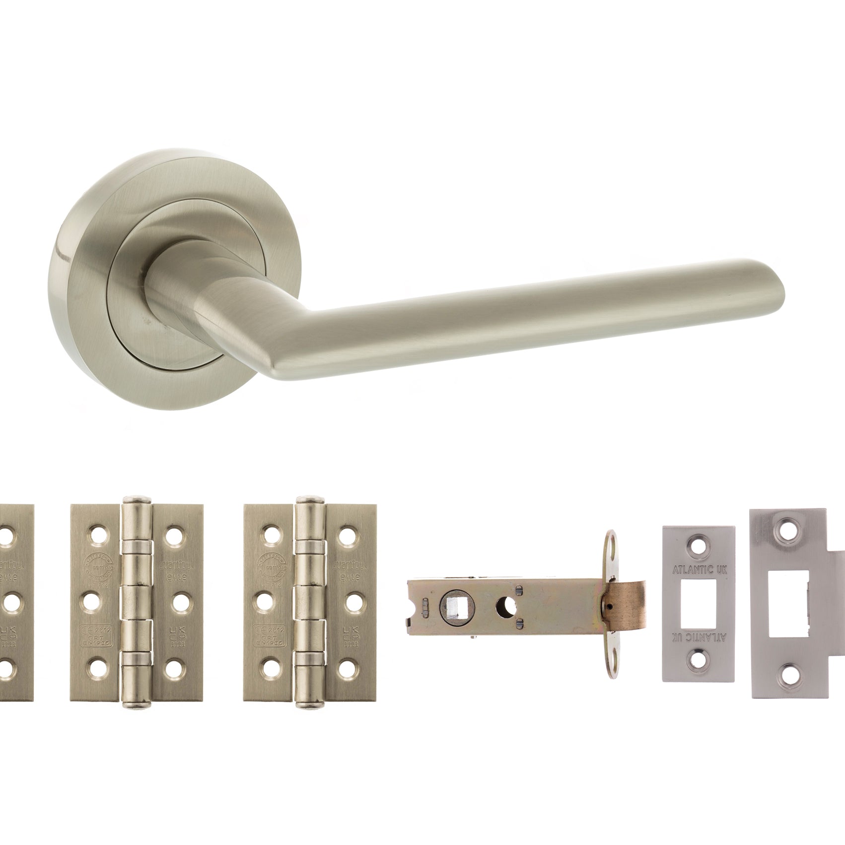 STATUS Alabama Door Handle Pack in Satin Nickel