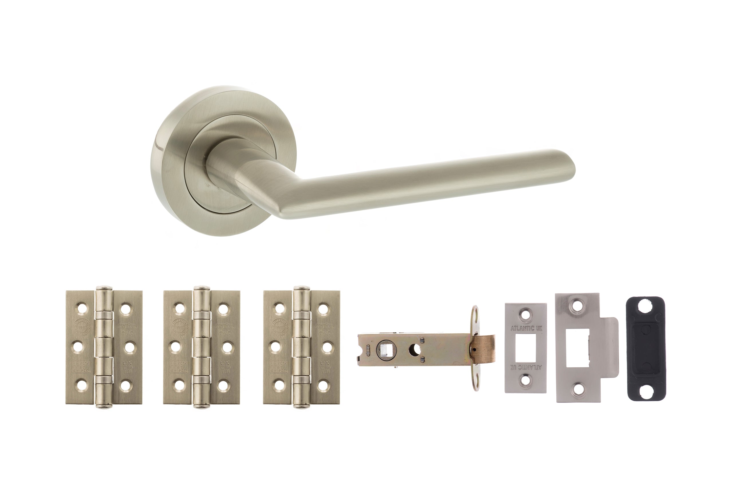 STATUS Alabama Door Handle Pack in Satin Nickel