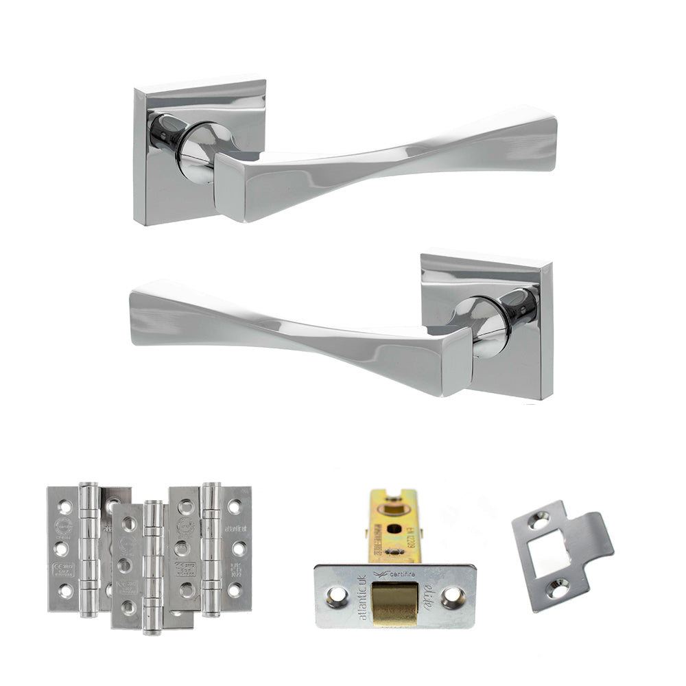 Senza Pari Guido Door Handle Pack in Polished Chrome