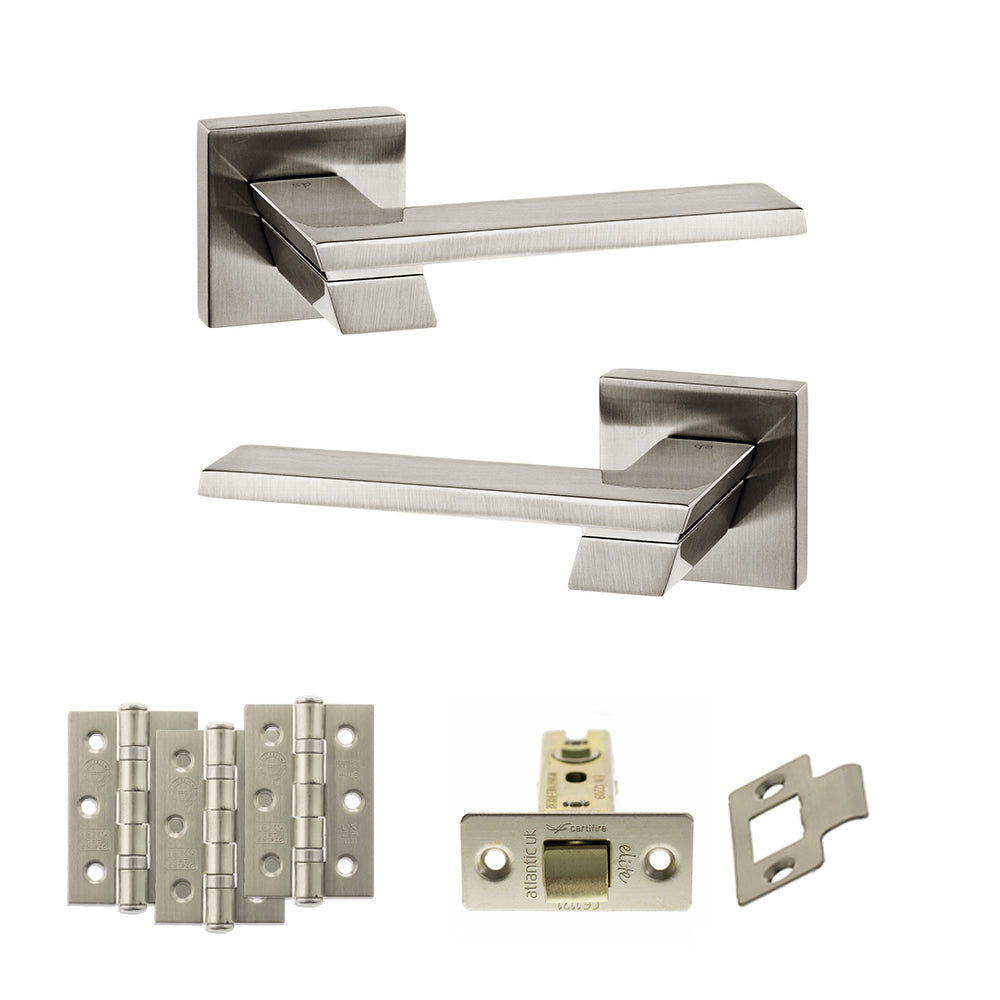 Senza Pari Giovanni Door Handle Pack in Satin Nickel