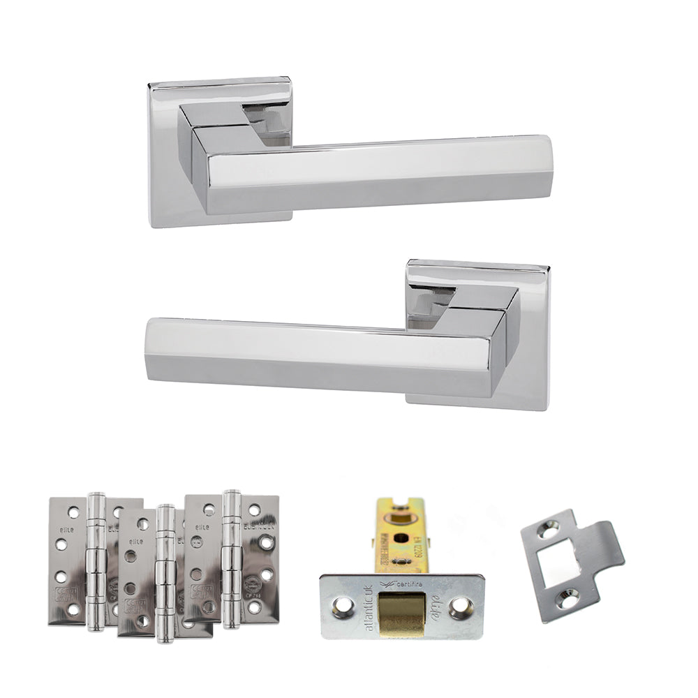 Senza Pari Davoli Door Handle Pack in Polished Chrome