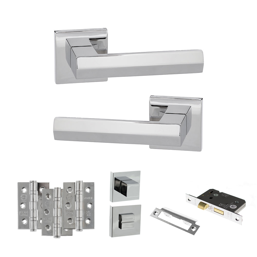 Senza Pari Davoli Door Handle Pack in Polished Chrome
