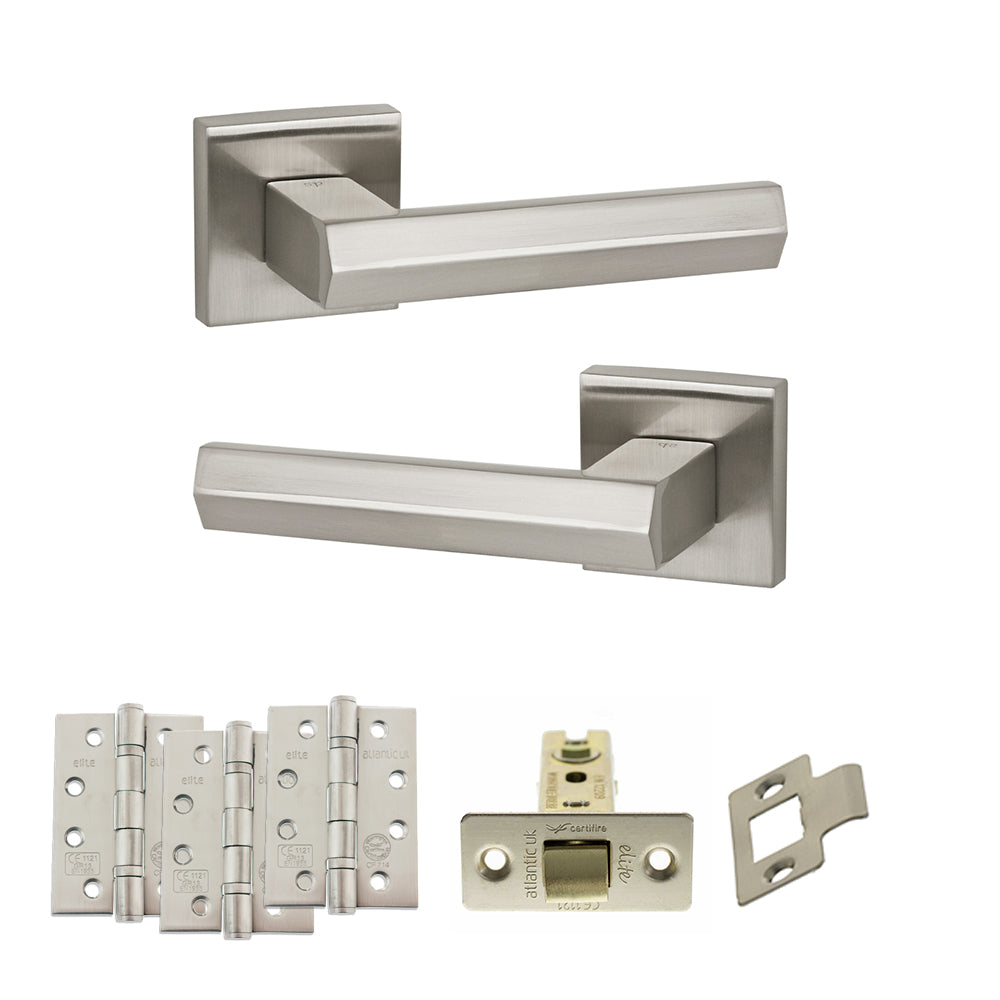 Senza Pari Davoli Door Handle Pack in Satin Nickel
