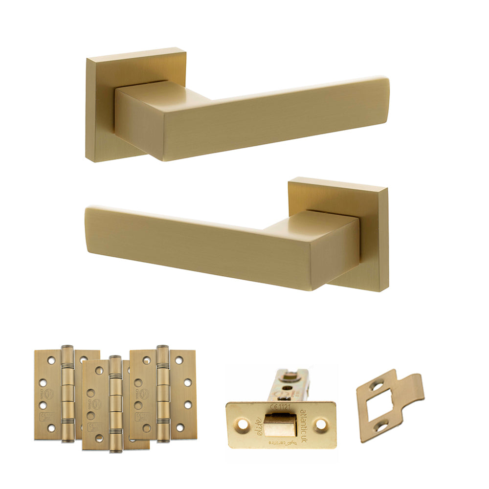Senza Pari Panetti Door Handle Pack in Satin Brass